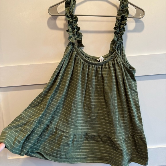 Time and Tru Olive Striped Tank Top - Picture 2 of 6